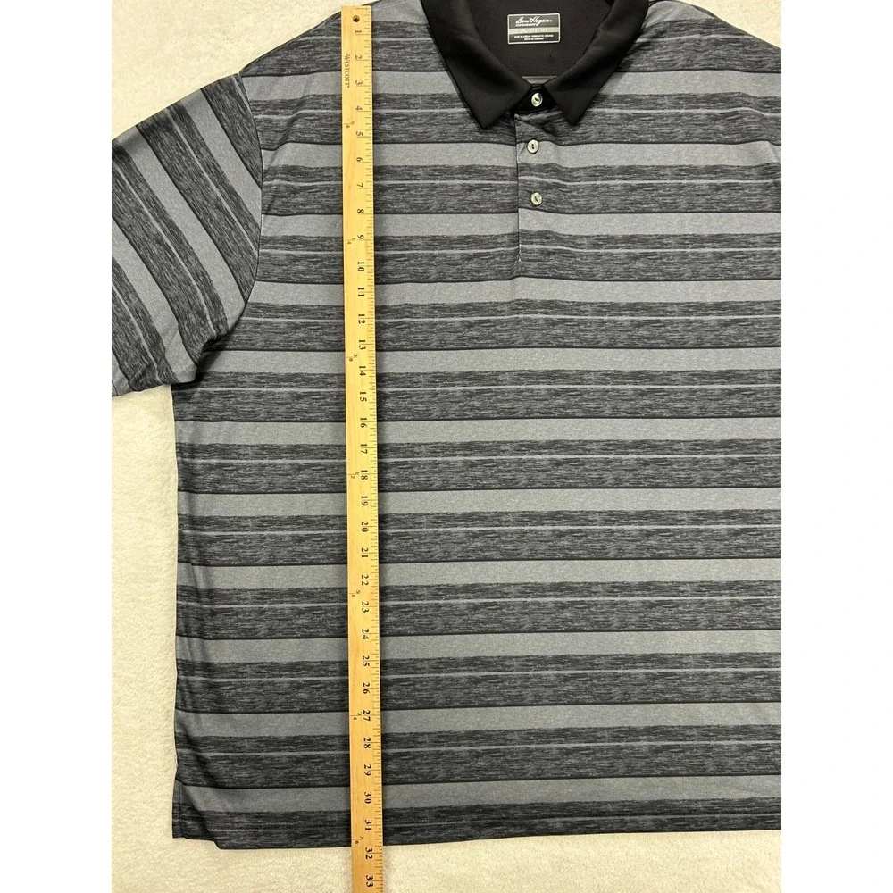 Ben Hogan Performance Polo Mens 3XL Short S/S Black & Gray Stripe‎ Golf WT3657